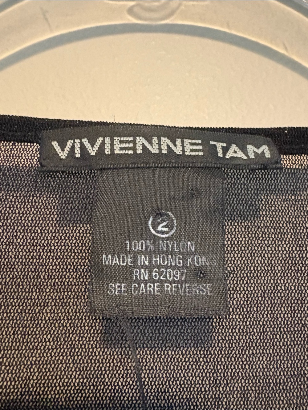 Vintage 90s Vivienne Tam sheer mesh tiger long sleeve top - Picture 3 of 4